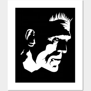 Frankenstein Stencil - Black and White Horror Movie Posters and Art